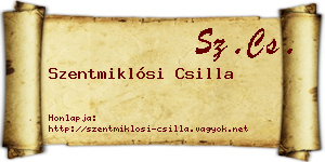 Szentmiklósi Csilla névjegykártya