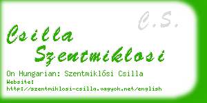csilla szentmiklosi business card