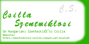 csilla szentmiklosi business card